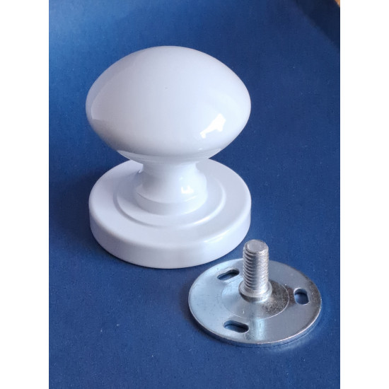 Ручка односторонняя d 51мм цельнолитая рукоятка " белая" 1 шт