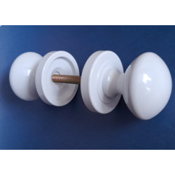 Ручка-стяжка круглая дверная d 51мм цельнолитые рукоятки "белая" 1 комплект