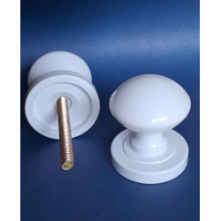 Ручка-стяжка круглая дверная d 51мм цельнолитые рукоятки "белая" 1 комплект