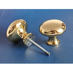 Комплект ручек латунных d 50 мм для дверей. Цельнолитые рукоятки "полированная латунь" 