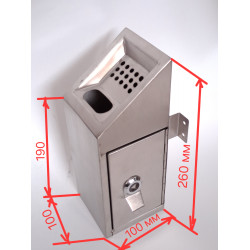 Пепельница 4 USH dv настенная 10*10*26 см С торцевой дверцей .1шт