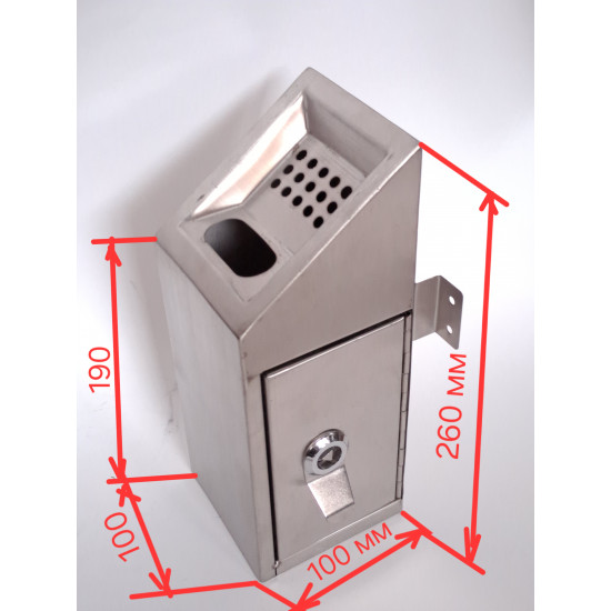 Пепельница 4 USH dv настенная 10*10*26 см С торцевой дверцей .1шт