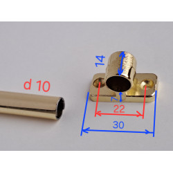 Ковродержатель d 10 мм 1 м  1,5 м  цвет "золото блестящее" с кронштейнами-заглушками