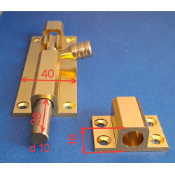 Шпингалет 105*40 мм цвет "матовая латунь"
