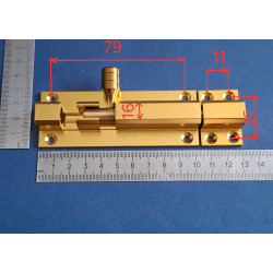 Шпингалет 105*40 мм цвет "матовая латунь"