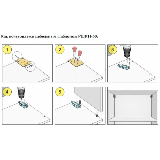 Мебельный шаблон РШКН-50 для разметки кухонного навеса на разобранном коробе
