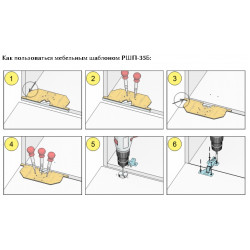 Мебельный шаблон для разметки фасадных петель без рулетки РШП-35Б с диаметром чаши петли 35мм
