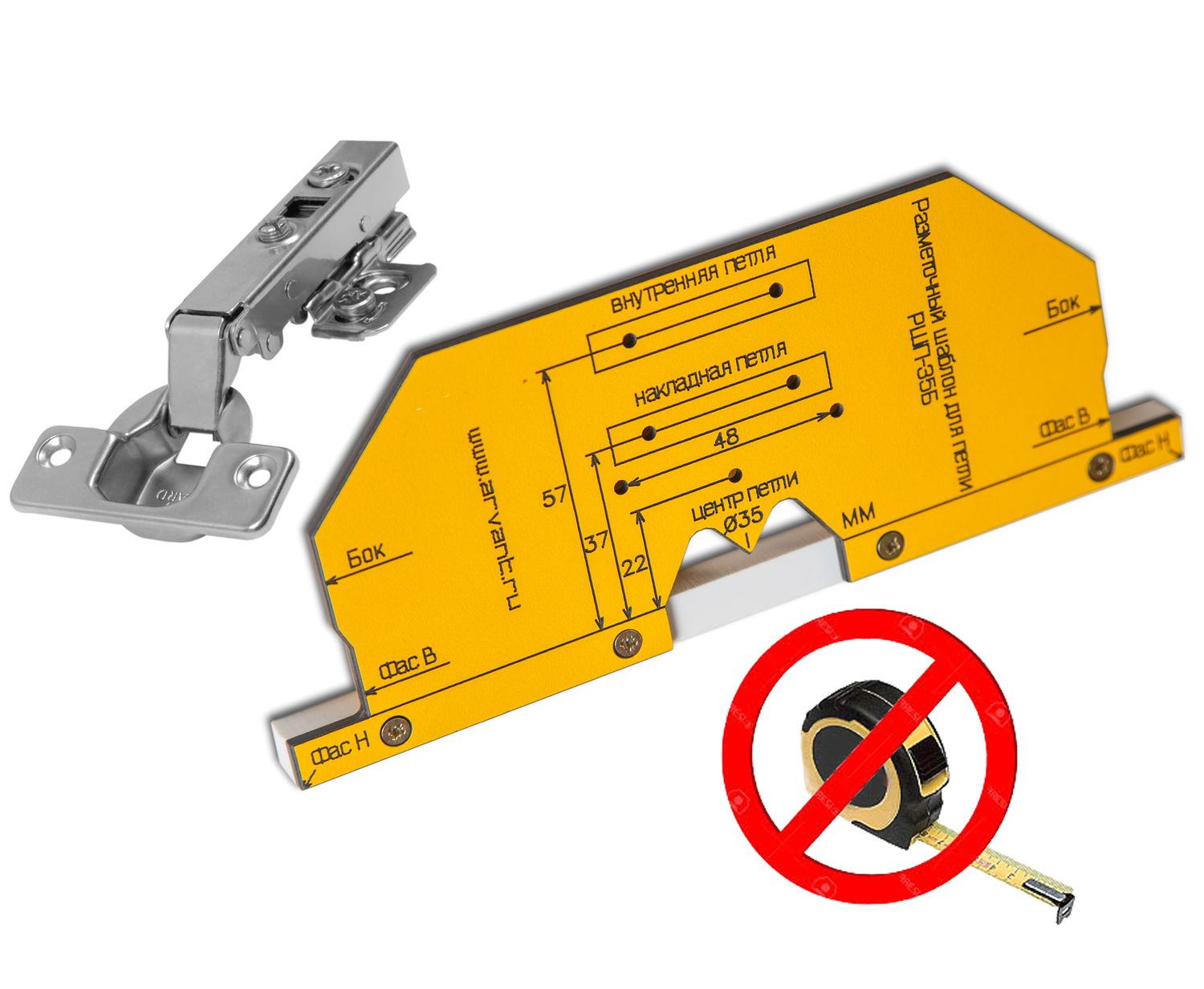 Установка мебельной петли 35 мм чертеж