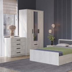 Шкаф 3-х створчатый Фиеста Дуб Крафт белый