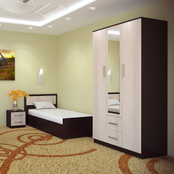 Шкаф 3-х створчатый Фиеста Венге/Лоредо