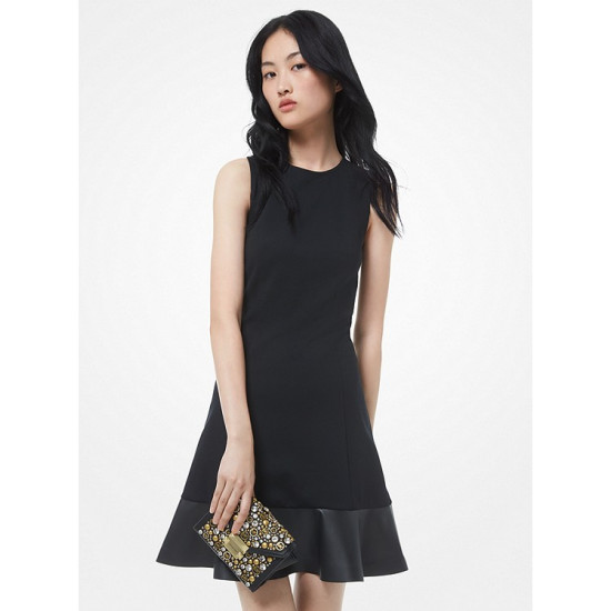 Stretch Ponte Flounce Dress