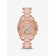 Oversized Blair Pavé Rose Gold-Tone and Acetate Watch